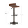 Lumisource Ale Adjustable Swivel Barstool in Brown PU Leather, PK 2 BS-ALE BN2